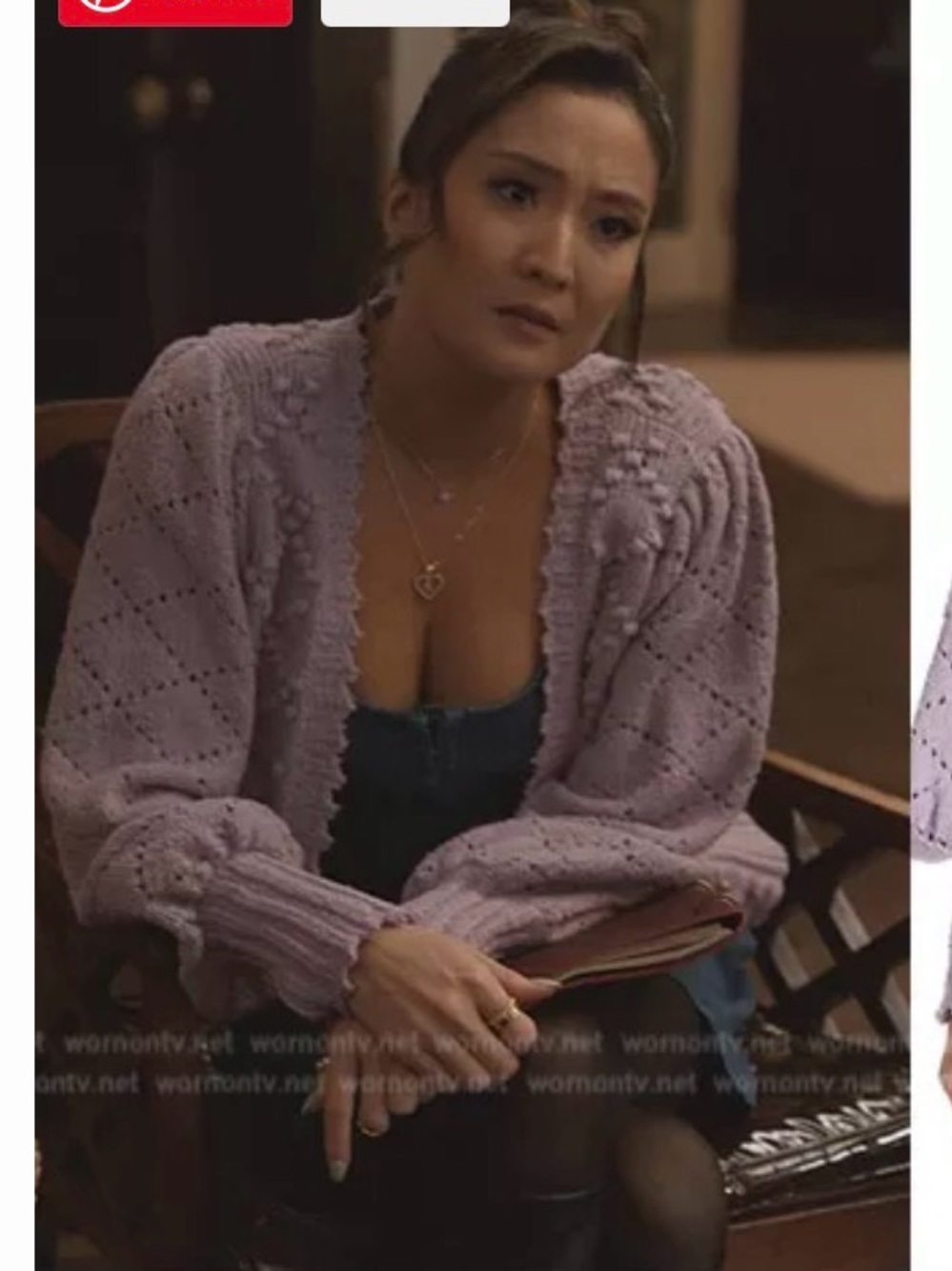 Free People Polly Mix-Knit Lavender V‑Neck Cardigan Sweater